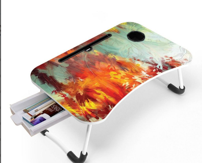 Picture of waterproof table  Portable Foldable Home Laptop/Notebook Stand Desk/Table for Study black Computer Laptop Desk Small Foldable Multi-Function Bed Desk Simple Dormitory Lazy Table Bed with Laptop Table-agun