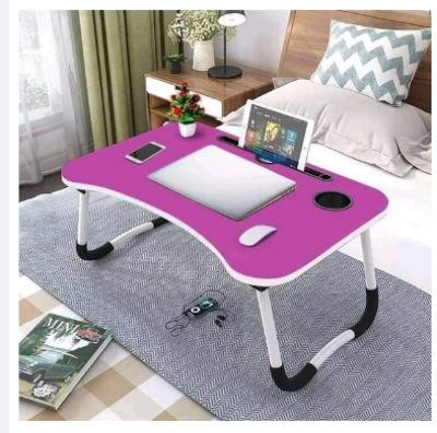 Picture of waterproof table babys  study table for kids laptop  man items gadgets  items Computer Laptop Desk Small Foldable Multi-Function Bed Desk Simple Dormitory Lazy Table Bed with Laptop Table-Pink