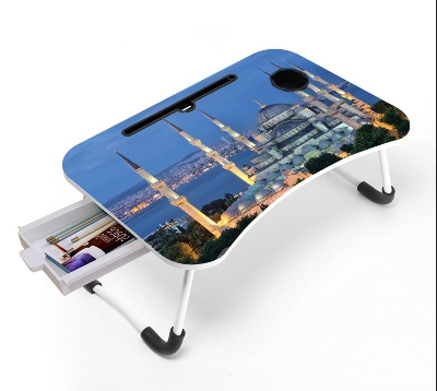 Picture of waterproof table most laptop table portable laptop table  for kids Study table kids study table kids study table kids Computer Laptop Desk Small Foldable Multi-Function Bed Desk Simple Dormitory Lazy Table Bed with Laptop Table-Multicolor