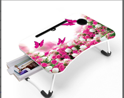 Picture of waterproof table most laptop table  spider man item women item the   kids study tble Computer Laptop Desk Small Foldable Multi-Function Bed Desk Simple Dormitory Lazy Table Bed with Laptop Table-Blush Pink