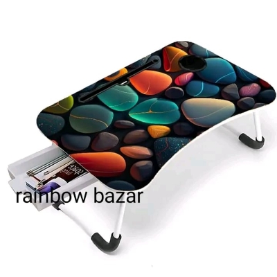 Picture of waterproof table most laptops  table  messi fan study table fot messy fan portable laptop table and Computer Laptop Desk Small Foldable Multi-Function Bed Desk Simple Dormitory Lazy Table Bed with Laptop Table-Clear