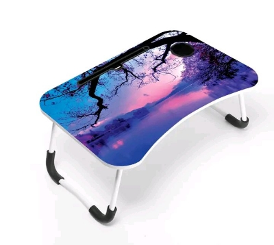 Picture of waterproof table most  Computer Laptop Desk Small Foldable Multi-Function Bed Desk Simple Dormitory Lazy Table Bed with Laptop Table rong-Multicolor