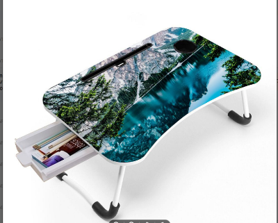 Picture of waterproof table most  Premium Quality - Foldable and Portable Multi-Favorable Laptop Table Stand-Study Table-Bed Table - Signifying Quality Computer Laptop Desk Small Foldable Multi-Function Bed Desk Simple Dormitory Lazy Table Bed with Laptop Table-Cherry