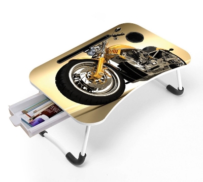 Picture of waterproof table most  Premium Quality - Foldable and Portable Multi-Favorable Laptop Table Stand-Study Table-Bed Table - Signifying Quality Computer Laptop Desk Small Foldable Multi-Function Bed Desk Simple Dormitory Lazy Table Bed with Laptop Table-Multicolor