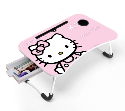 Picture of waterproof table most portable laptop table motu patlu  waterproof  stiker portable Motu Patlu laptop table for kids study and laptop use Computer Laptop Desk Small Foldable Multi-Function Bed Desk Simple Dormitory Lazy Table Bed with Laptop Table-Magenta