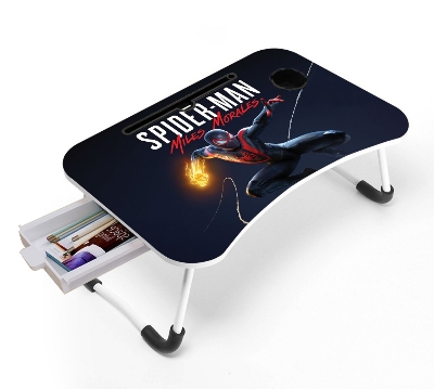 Picture of waterproof table most portable laptop table motu patlu  waterproof  stiker portable Motu Patlu laptop table for kids study and laptop use Computer Laptop Desk Small Foldable Multi-Function Bed Desk Simple Dormitory Lazy Table Bed with Laptop Table-Neon