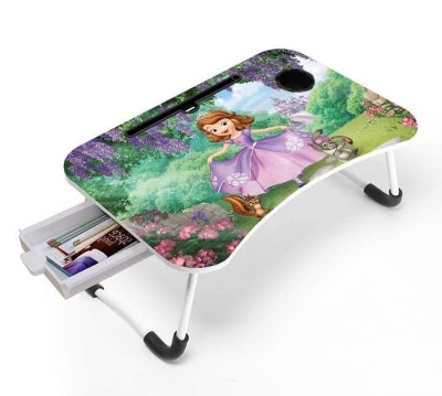 Picture of waterproof table most portable laptop table motu patlu  waterproof  stiker portable Motu Patlu laptop table for kids study and laptop use Computer Laptop Desk Small Foldable Multi-Function Bed Desk Simple Dormitory Lazy Table Bed with Laptop Table-Red