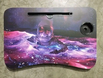 Picture of waterproof table funny emoji portable laptop table  and babys study  table for study Computer Laptop Desk Small Foldable Multi-Function Bed Desk Simple Dormitory Lazy Table Bed with Laptop Table-Red