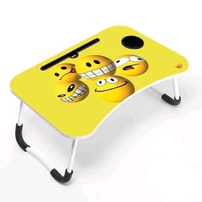 Picture of waterproof table funny emoji portable laptop table  and babys study  table for study Computer Laptop Desk Small Foldable Multi-Function Bed Desk Simple Dormitory Lazy Table Bed with Laptop Table-Blue