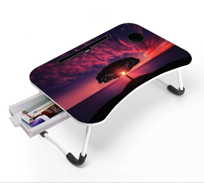 Picture of waterproof stiker table c portable unique  portable study and laptop table Computer Laptop Desk Small Foldable Multi-Function Bed Desk Simple Dormitory Lazy Table Bed with Laptop Table-Hotpink