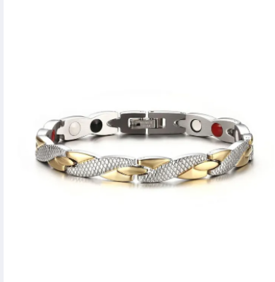 Picture of china ss steel New style Men Cuban Link Chain Bracelet Shiny Rhinestone Inlaid Bangle Jewelry-White,16 CM