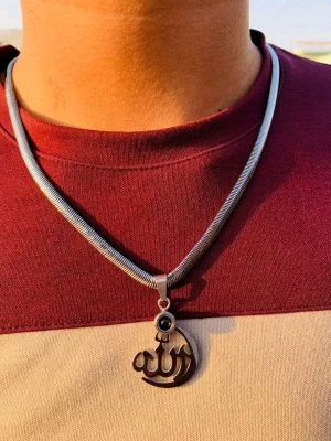 Picture of vairal ss steel New style Men Cuban Link Chain Bracelet Shiny Rhinestone Inlaid Bangle JewelrAyatul Kursi Cuff Bangles For Women Men Stainless Steel Simple Carve Bangle Messager Islam Muslim Arabic Style Jewelry Gift WANNA-ak silvers,Black