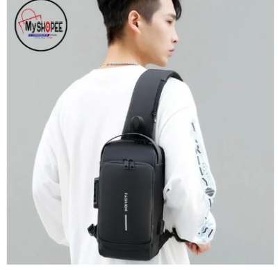 Picture of New Stylish Bag For Boys Chest Pack Multi-Functional Chest Bag School Bag Backpack  399 price bagCrossbody Bag Zipper Bag Sports Bag Waterproof Bag For Men-Black