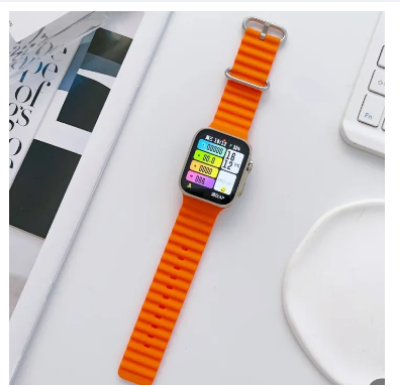 Picture of Adjustable Ocean Band Silicone Strap for Apple Watch 42mm 44mm 45mm 49mm Waterproof Sport Loop for Men and Women-Orange,Freesize