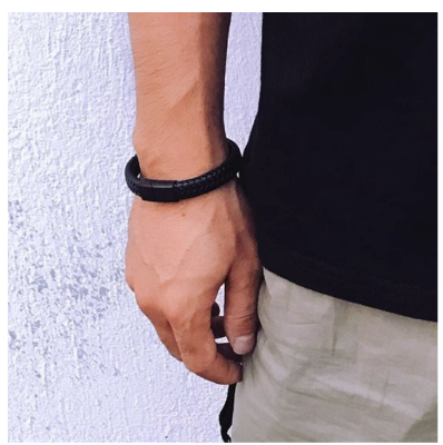 Picture of new bracelet low price  Charm bracelet Health Bangle Arthritis Twisted Magnetic Exquisite Bracelet Male Gift Power Therapy Magnets Men Bracelet-Black