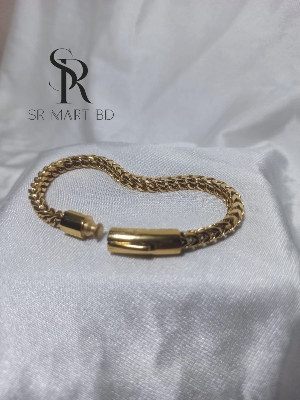 Picture of Double Curb Chain Bracelets For Men Stainless Steel Punk Rock Biker Antique Cubic Chain Male-Gold