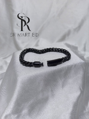 Picture of Double Curb Chain Bracelets For Men Stainless Steel Punk Rock Biker Antique Cubic Chain Male-Black