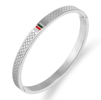 Picture of Double Curb Chain Bracelets For Men Stainless Steel Punk Rock Biker Antique Cubic Chain Male-silver gucci