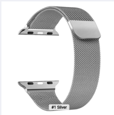 Picture of Vairal trending smart watch ss steel belt   42Mm/44Mm/45mm/ 49mm Stainless Steel Strap For Iwatch - Smart Watch Belt-silver zikzak