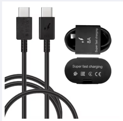 Picture of real cable best Samsung (8A) Cable Type C Original P​d USB C Super Fast Charging (8A) only cable-Black