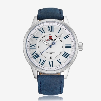 Picture of NAVIFORCE NF9126 - Blue Leather Analog Watch for Men - Blue & Silver