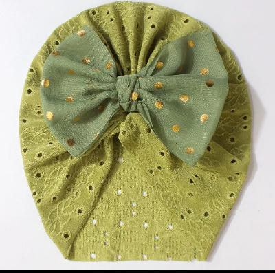 Picture of Solid Color Flower Baby Turban Cap
