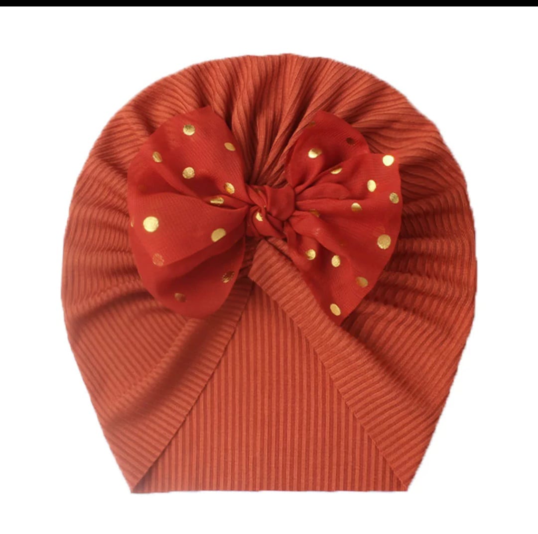 Picture of Solid Color Flower Baby Turban Cap