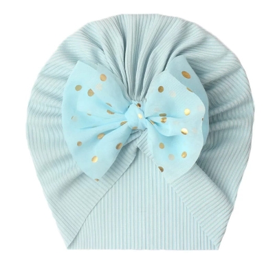 Picture of Solid Color Flower Baby Turban Cap