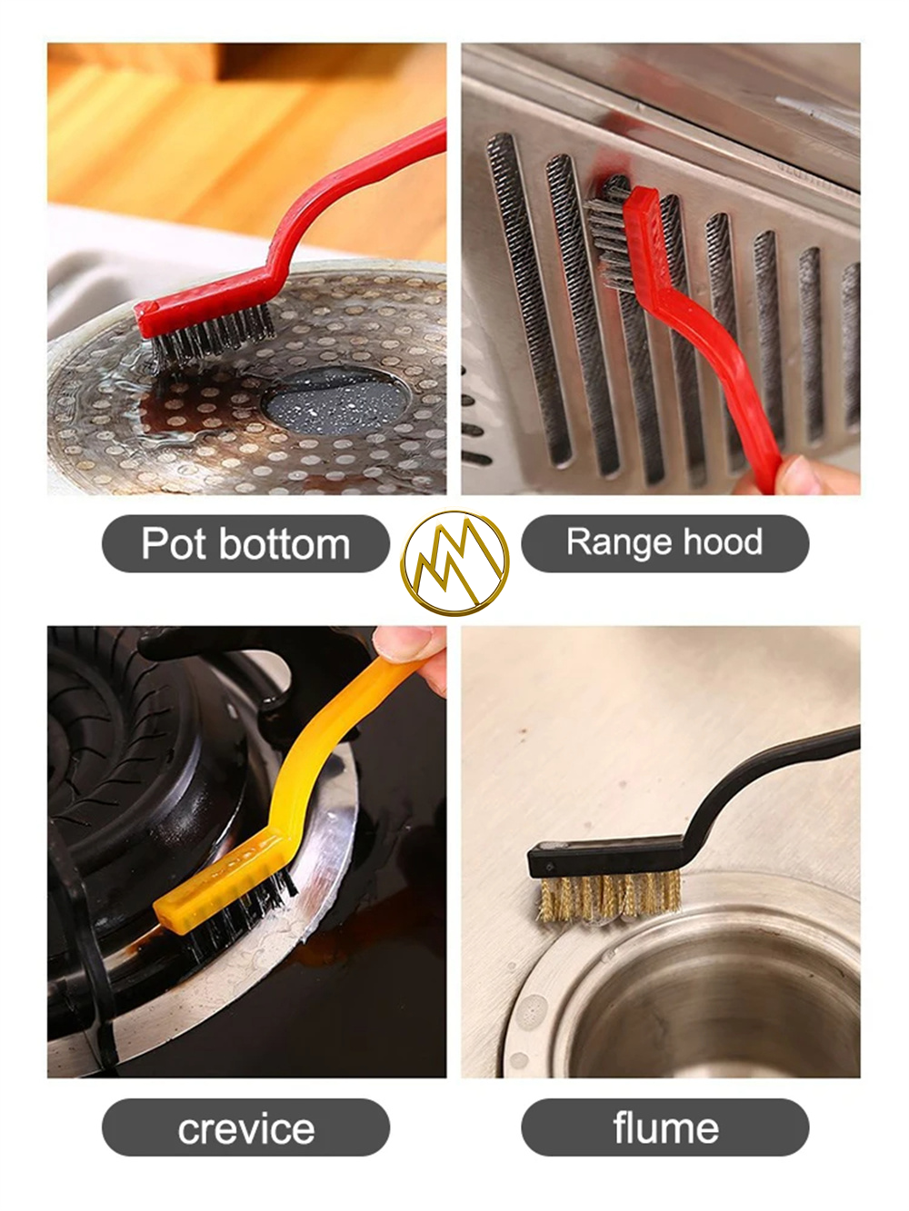 Picture of Set Of 3 Pcs Mini Wire Brush Cleaning Tool Kit Brush - Kitchen Accessories