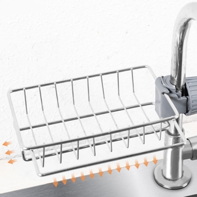 Picture of Adjustable Stainless Sink Sponge Holder/ Rack Towel Soap Kitchen Shelf Drainer Basket.