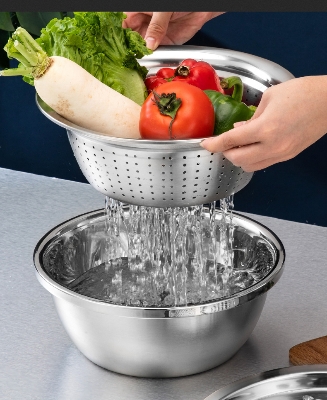 Picture of Stainless Steel Vegetable Slicer Grater 3in1 stainless steel 26cm