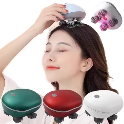 Picture of Electric Scalp Head Massager Red Light Therapy Antistress Relax Body Massage Remove Muscle Tension Tiredness