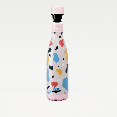 Picture of Hot & Cold Stylish SS Cola Water Bottle 450 ML | Leak-Proof with Eye-Catching Spiral Print | Wide Mouth for Effortless Filling | Double-Walled Insulated Inner Steel and Sturdy Outer | Ideal for Daily Hydration at School, Office, Gym | Modern and Eco-Friendly | Street Ball