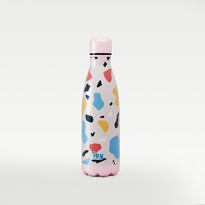 Picture of Hot & Cold Stylish SS Cola Water Bottle 450 ML | Leak-Proof with Eye-Catching Spiral Print | Wide Mouth for Effortless Filling | Double-Walled Insulated Inner Steel and Sturdy Outer | Ideal for Daily Hydration at School, Office, Gym | Modern and Eco-Friendly | Street Ball