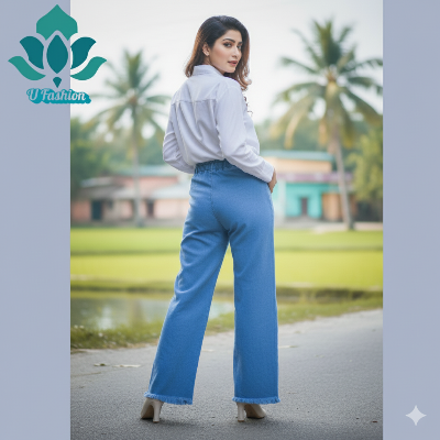 Picture of Denim Jeans Palazzo Pant for Women.