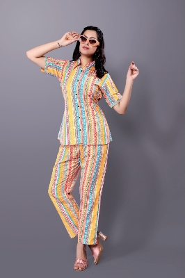 Picture of New Premium Quality Ac Silk 3D Print Korean Shirt Pant For Woman Nighty nightdress