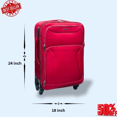 Picture of 24 Inch Fancy Trolley Luggage Bag - Fabric Travel Suitcase (2 Years Warranty) - Durable & Large Capacity