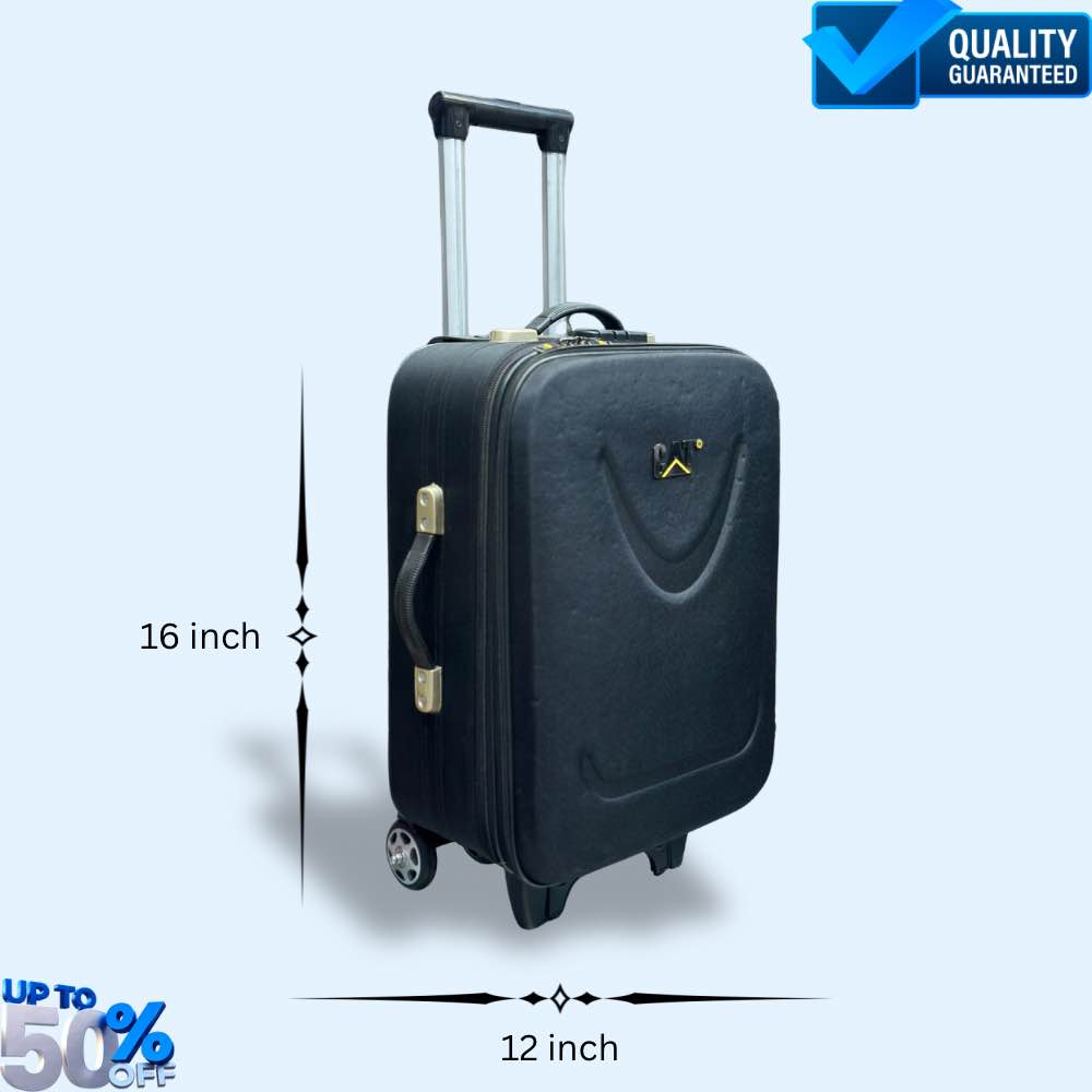 Picture of 16 Inch Carry-on Travel Luggage Bag Premium Quality- Black Trolley Suitcase for Travel - Durable & Lightweight
