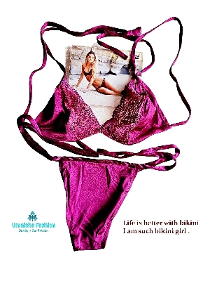 Picture of Two Piece Swimsuit Swimwear Triangle Bikini Sets for Ladies