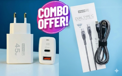 Picture of GearUP 45W Fast Charger and 60W Type-C Cable Combo