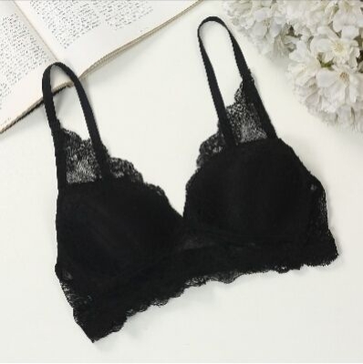 Picture of Black Color Cotton Foam Bra with Wireless For Women