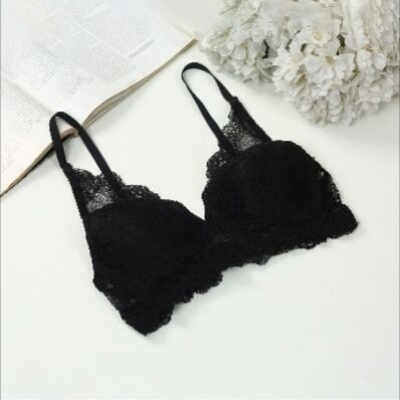 Picture of Black Color Cotton Foam Bra with Wireless For Women