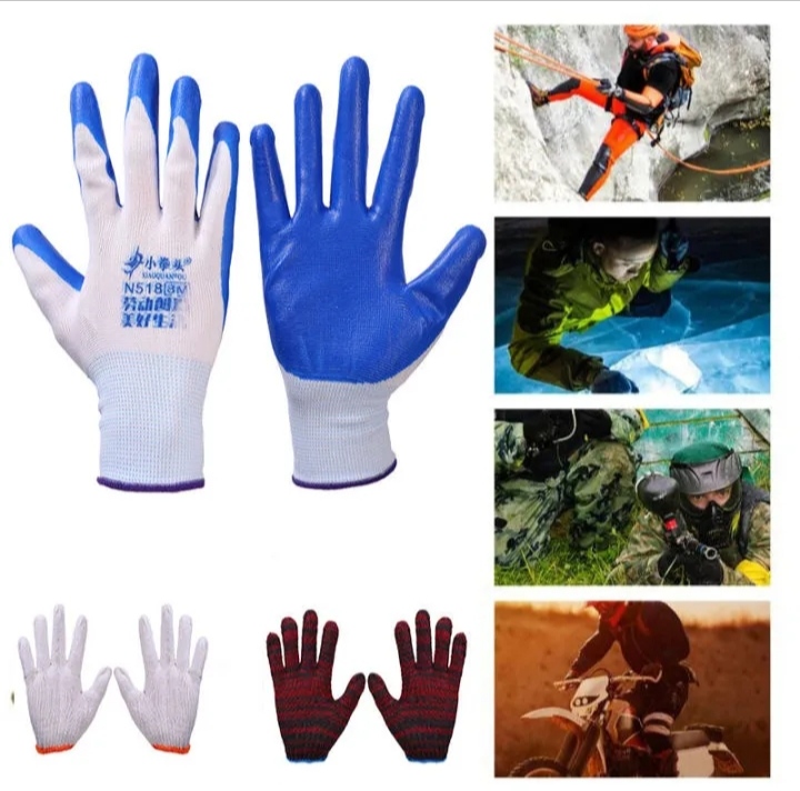 Picture of 1 Pair Nylon Rubber coated Safety Hand Gloves for Industrial, Household, gardening work