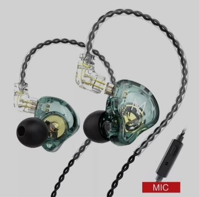 Picture of TRN MT1 HiFi 1DD Dynamic In-ear Earphone Drive HiFi Bass Metal Monitor Running Sport-green and black