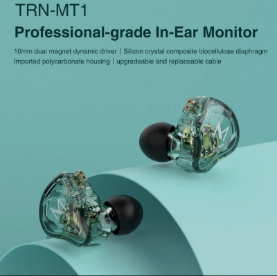 Picture of TRN MT1 HiFi 1DD Dynamic In-ear Earphone Drive HiFi Bass Metal Monitor Running Sport-green and black