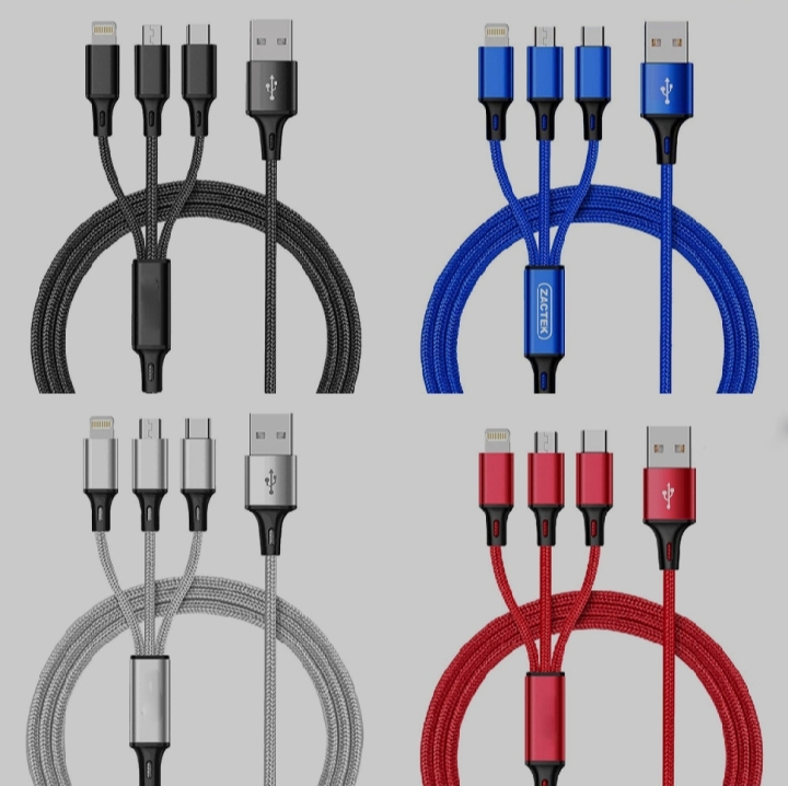 Picture of 3 in 1 USB Cable For Android Travel Multi Fast Charging Charger USB Type C Type-c Micro USB Cable For Mobile Phone