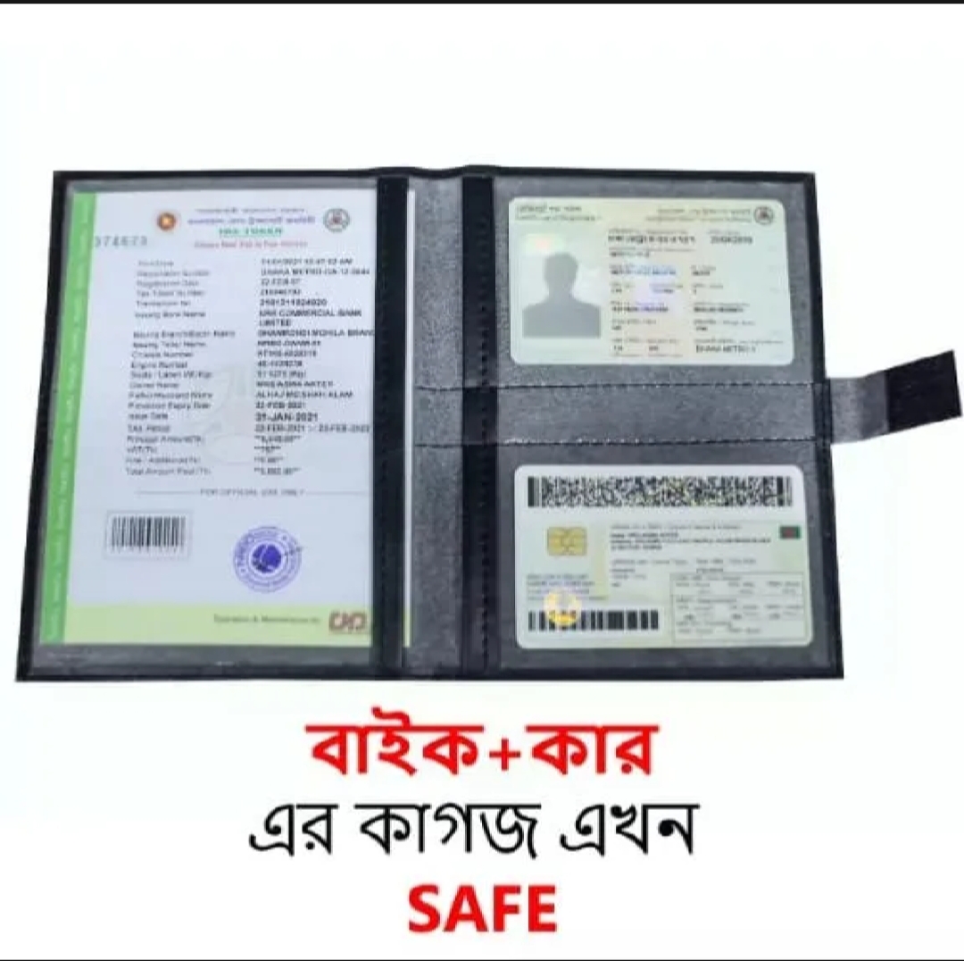 Picture of Keep Car Paper Safe, Use License Pouch Bag! Car + Bike Documents Holder