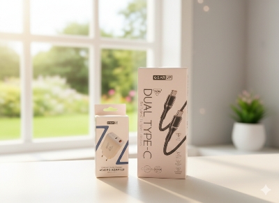 Picture of GearUP 45W Fast Charger and 240W Type-C Cable Combo