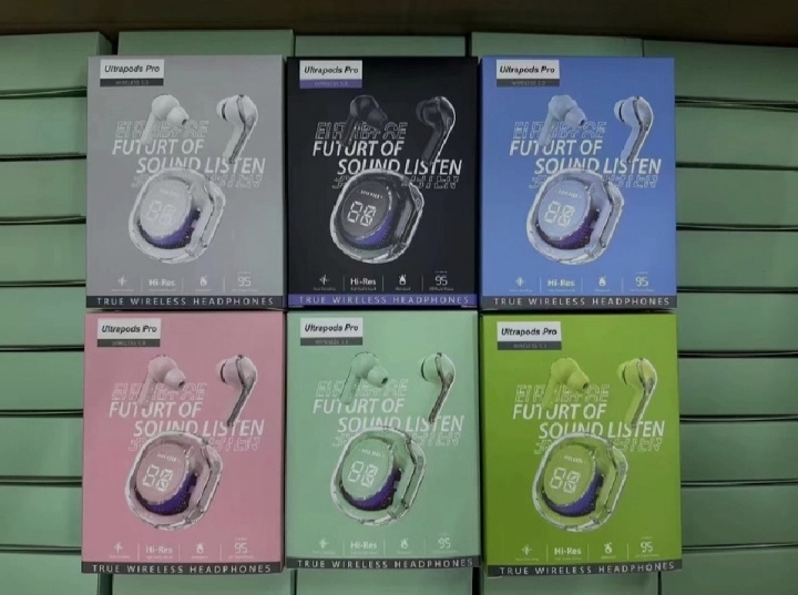 Picture of Ultra Pods Pro Wireless Earphones Bluetooth 5.3 Headphones LED Power Display Mini Crystal in-Ear Earbuds with Wireless Charging Case Touch Control Built-in Mic Headphone for Sports Waterproof Earphone