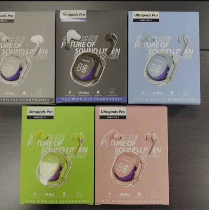 Picture of Ultra Pods Pro Wireless Earphones Bluetooth 5.3 Headphones LED Power Display Mini Crystal in-Ear Earbuds with Wireless Charging Case Touch Control Built-in Mic Headphone for Sports Waterproof Earphone